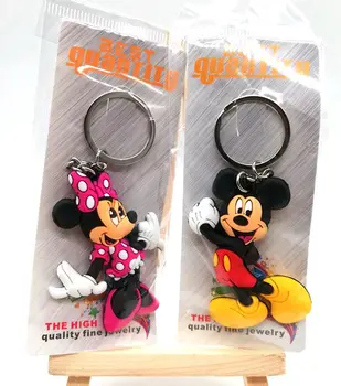 

50 pcs cartoon mickey minnie Silicagel Accessories Key Chains Pendant Gifts Favors