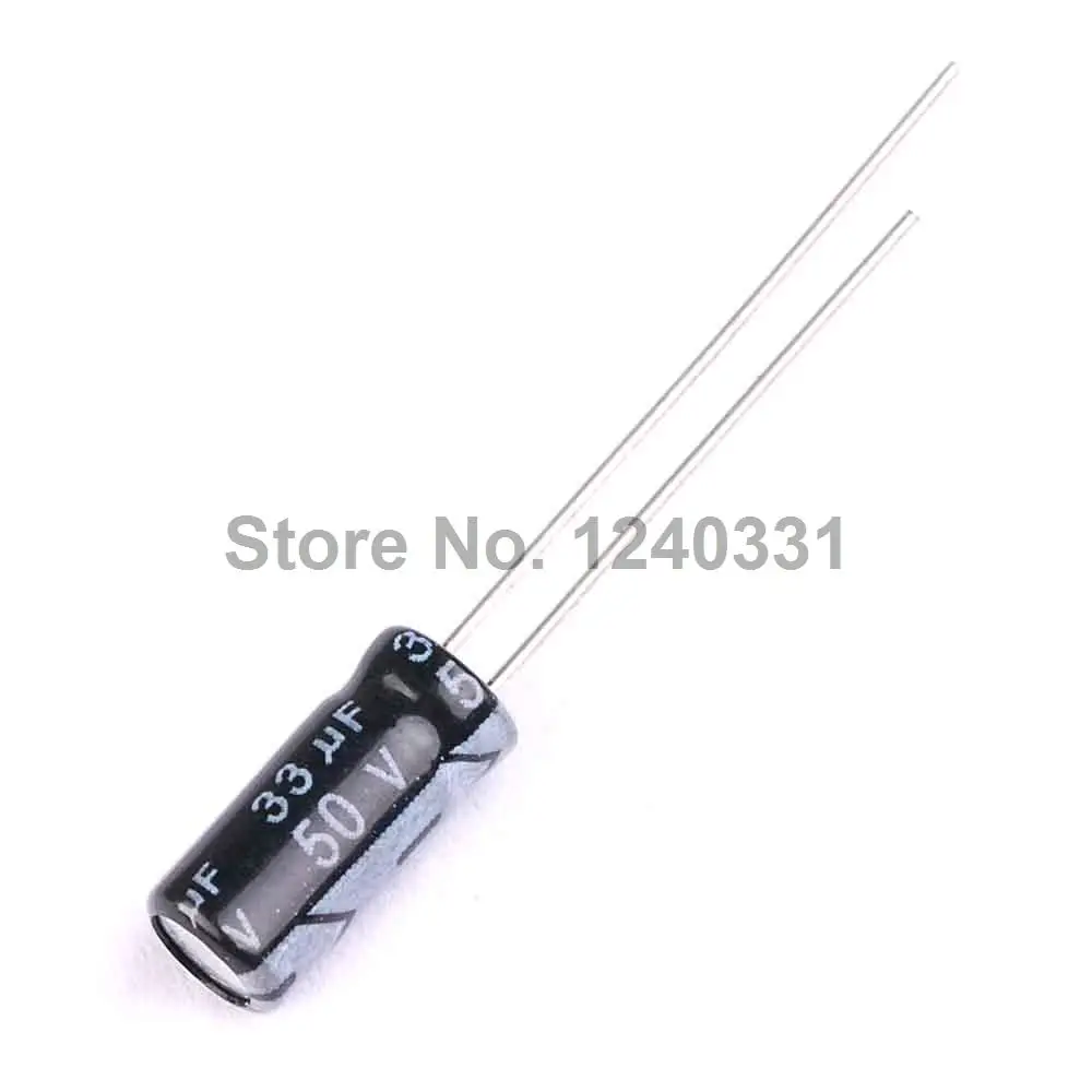 100PCS 50V 33UF 5*11 5X11MM 33UF DIP Aluminum Electrolytic Capacitors