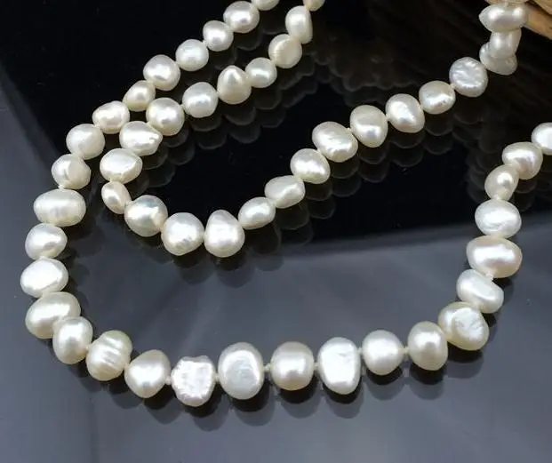 Charming Long Pearl Necklace 48inches Natural Freshwater Pearl Necklace Handmade Real Jewelry More Color For Choose