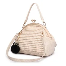 2016 New Fashion Vintage Women Messenger Bag Luxury Women Handbag Shoulder Bag PU Leather Black Seashell Bag F478