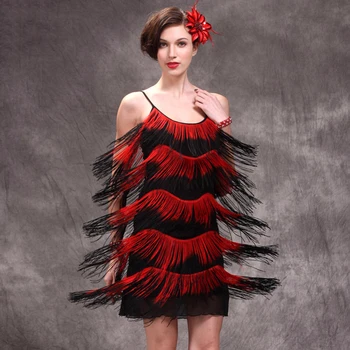 

1920s Sexy V Neck Beaded Vintage Sequin Flapper Girl Gatsby Dresses Halloween Costumes Clothes Dance Wear Fringe Tassel Prom