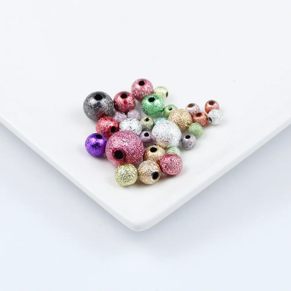 

WLYeeS 4 to 20mm Acrylic Wrinkle Jewelry beads 1000Pcs Round mixed color Ball Fit DIY Necklace Bracelet earrings Pendant Making