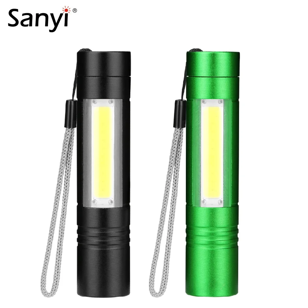 

Sanyi Portable Working Inspection Light COB LED Mini Flashlight 4 Modes Multifunction Maintenance flashlight Hand Torch Lamp AA