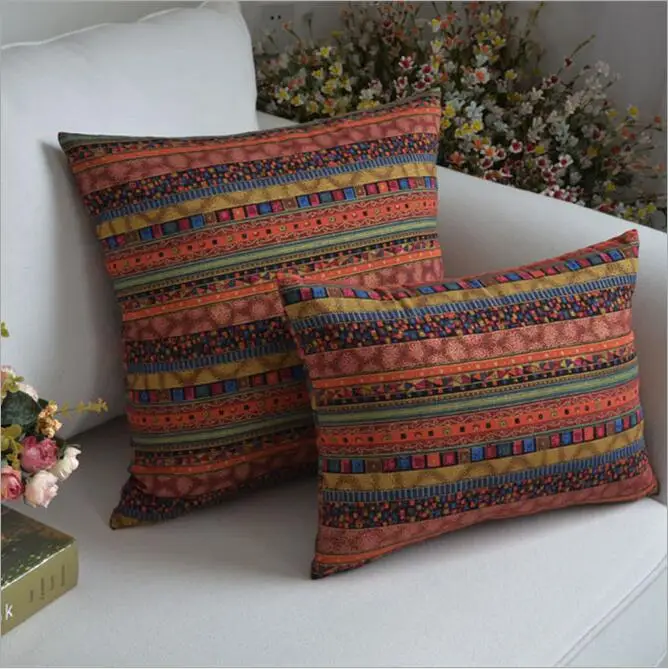 

Hot Sale Square Striped Decorative Cushion Covers Sofa Car Throw Pillow Linen 30x45 45x45 60x60