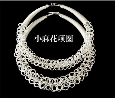 Несколько дизайнов ожерелье Kong Que Ling костюм Мяо серебряные аксессуары для волос костюм шляпа Мяо шляпа и Мяо серебряный воротник ожерелье - Цвет: F small circle
