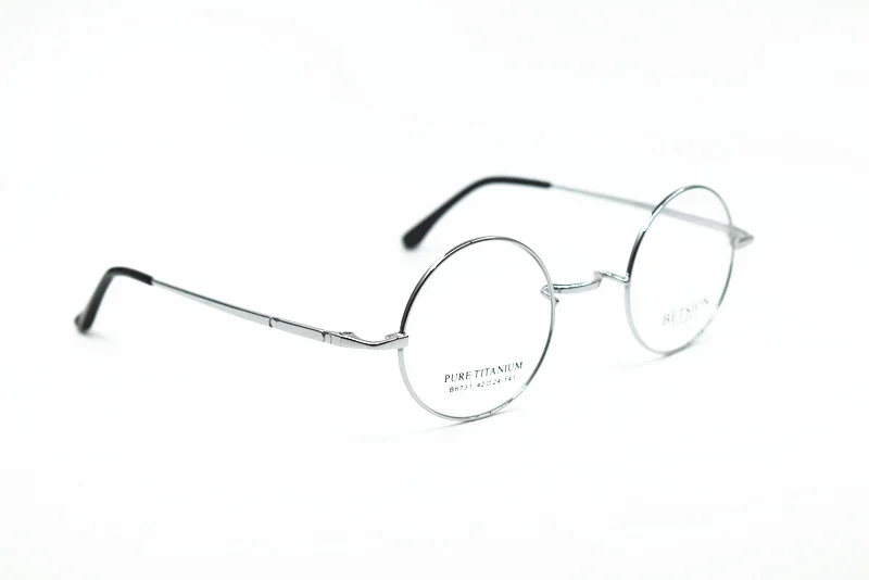 BETSION, Ретро стиль, чистый титан, для мужчин и женщин, маленький круглый 42, 44 мм, оправа для очков, очки, очки с полной оправой, близорукость, Диоптрический Rx able
