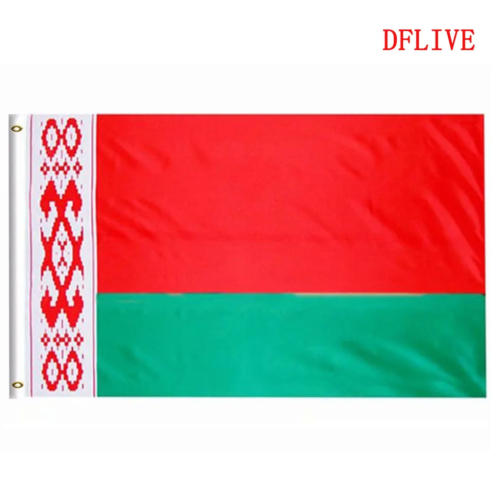 

DFLIVE Belarus Country Flag 3x5 FT Printed Polyester Fly 90x150 CM Belorussian BY National Banner