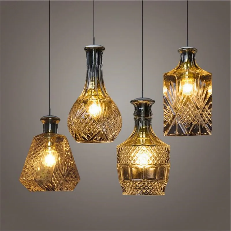 Modern Minimalist Vintage Wine Bottle Pendant Lights CafeRoom/Bar Lamp