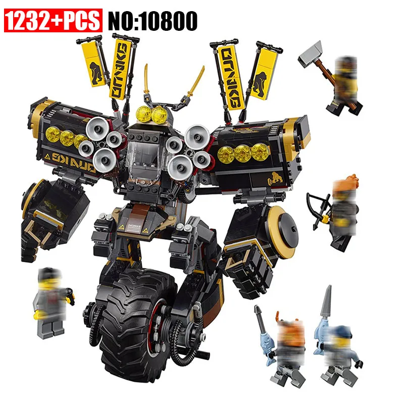 

10800 1232pcs Ninja A Gang's Unicycle Mecha ninja Building Block Compatible 70632 DIY Learning Brick Toys for children