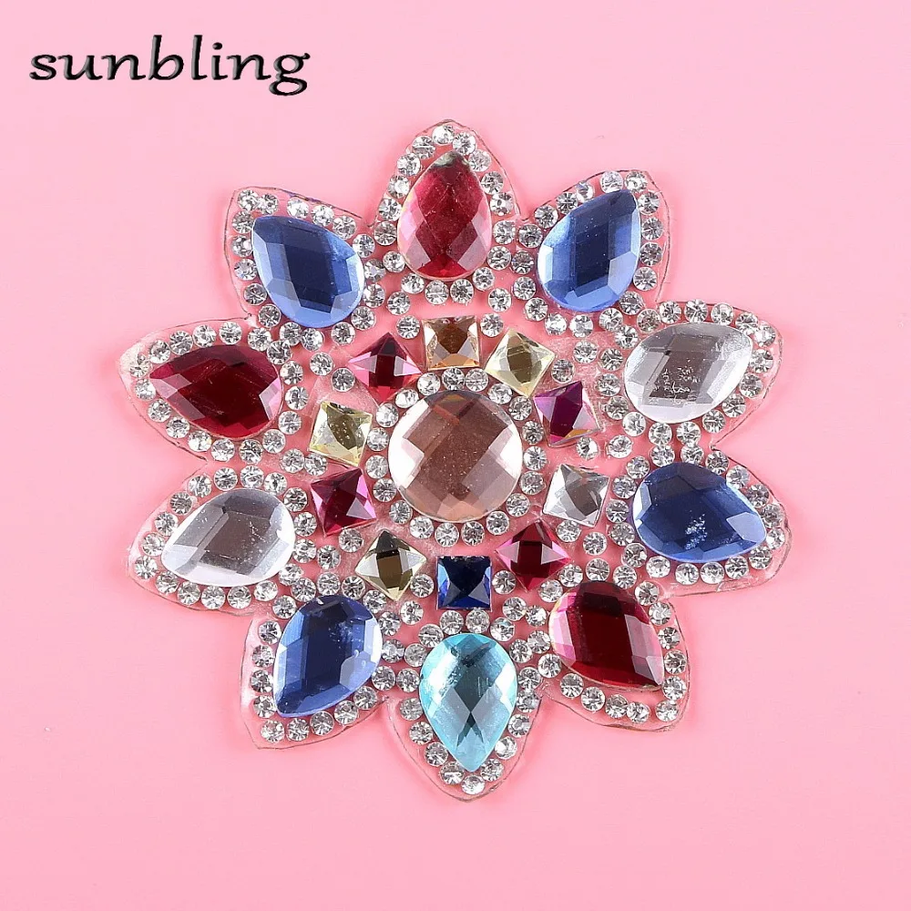 promotion new design floral colorful patches hot appliqued DMC