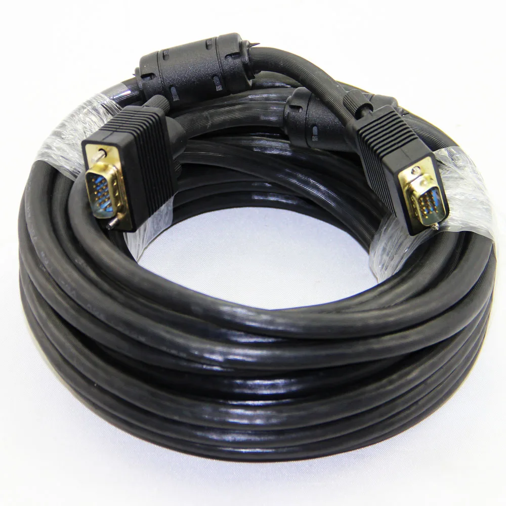 Bochara Gold Plated VGA Cable Male to Male 3+6 HD 15PIN For LCD PROJECTOR PC Laptop Monitor 1.5m 3m 5m 10m 20m vga cable