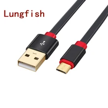 Lungfish Micro USB кабель 2,0 зарядное устройство и синхронизация 2 в 1 плоский дизайн 0,3 м 1 м 1,5 м 2 м 3 м для телефонов Android для Lenove/MP3