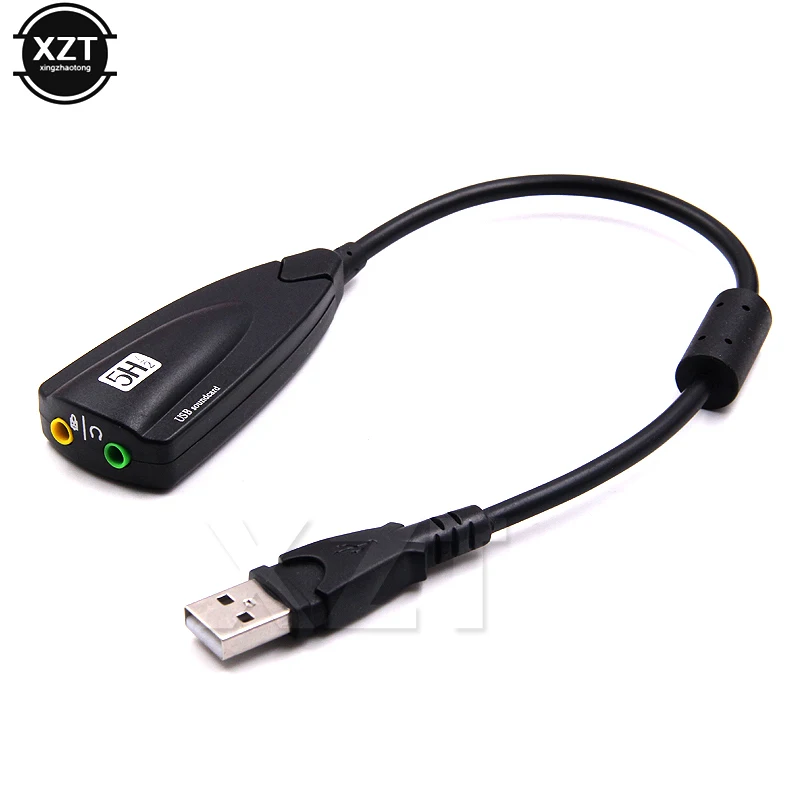 HOT Sale External USB Sound Card 5HV2 7.1 Audio Adapter Headset Microphone 3.5mm USB To 3DCH