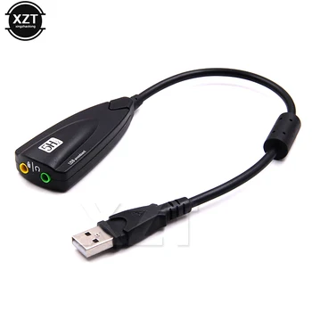

HOT Sale External USB Sound Card 5HV2 7.1 Audio Adapter Headset Microphone 3.5mm USB To 3DCH Virtual Channel Sound Track for Lap