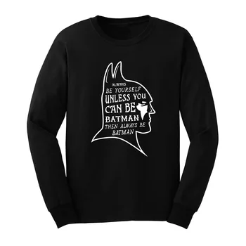 

Loo Show Mens Always Be Batman Long Sleeve T-Shirts Casual Men Tee