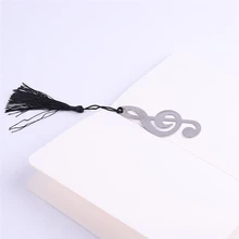 Полые музыкальные ноты закладки металла с мини открытки Ленточки подвеска Подарки Свадебные сувениры с розничной коробке