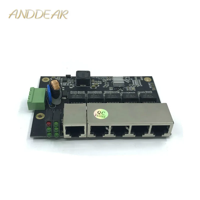 Неуправляемый 5-портовый 10/100M промышленный модуль коммутатора Ethernet PCBA плата OEM