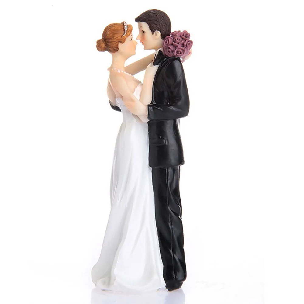 8C11 Elegant Synthetic Resin Bride&Groom Cake Topper Wedding Decoration Figurine 