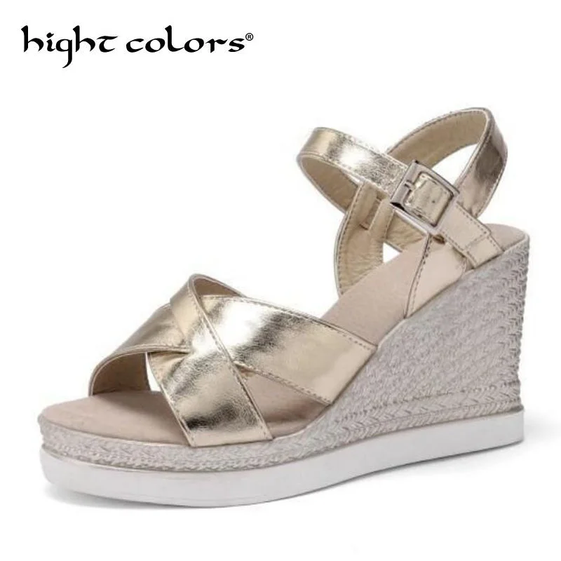 

Summer High Wedges Heel Sandals Fashion Open Toe Platform Elevator Women Sandals Shoes Pumps 2019 sandalias mujer 40~43