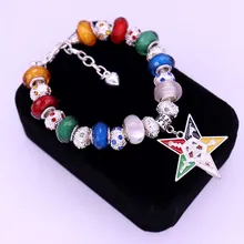 Dubbele Neus Nieuwe Ontwerp Jong Griekse Sorority Volgorde Van Eastern Star Oes Kralen Armbanden Masonic Vrijmetselaar Sieraden