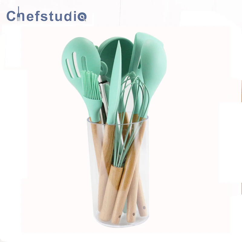9 Non-toxic Cooking Scoop Spoon Tool Eco-Friendly Durable Silicone Cooking Tool Nonstick Silicone Rubber tools Kitchen Utensils