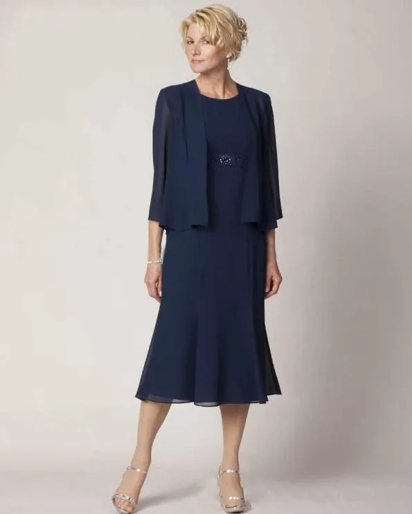 Navy blue long sleeve dress lace jacket