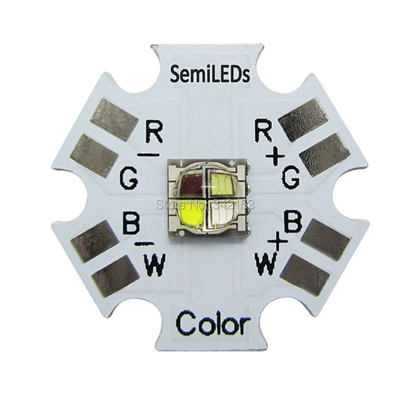

Semileds 5050 RGBW Led Emitter Lamp Light Red 620nm -630nm Green 515nm -535nm Blue 455nm -470nm White 5000K- 7000K On 20MM PCB
