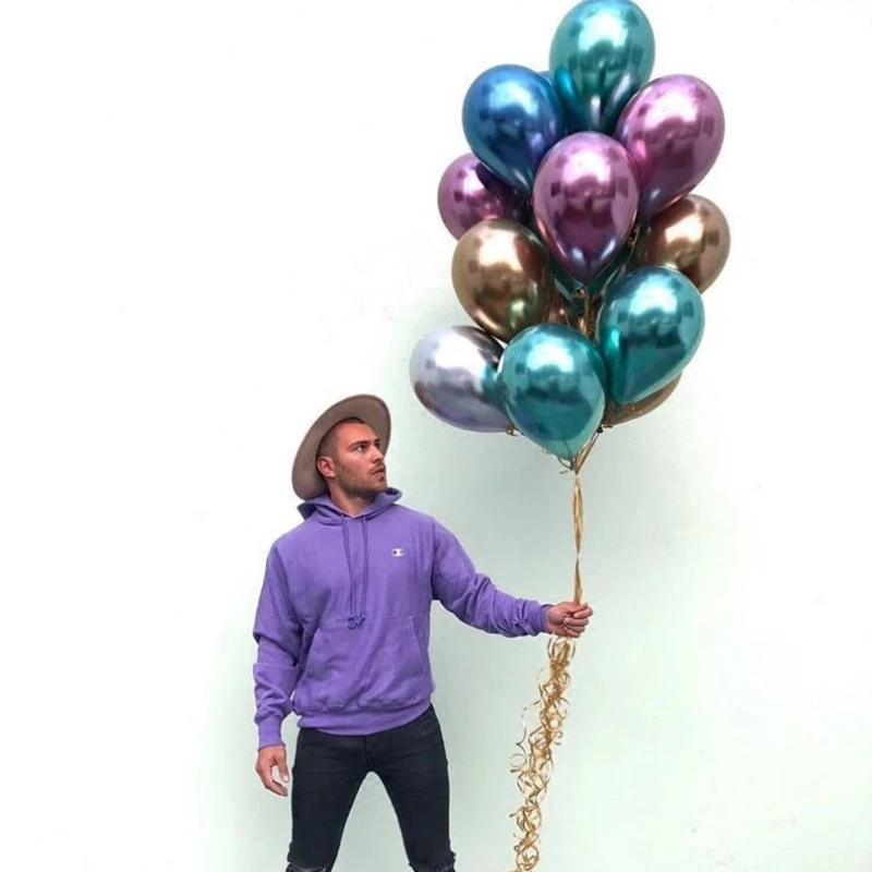 10 piezas 12 unids pulgadas nuevo brillante Metal perla látex Globos gruesos cromados metálicos colores inflables Globos de aire Globos fiesta de cumpleaños decoración