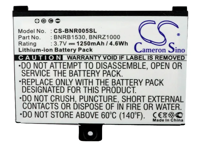 

Cameron Sino 1250mAh Battery BNRB1530, BNRB454261, BNRZ1000 for Barnes & Noble 005, BNRV100, BNRZ100, nook, NOOK Classic