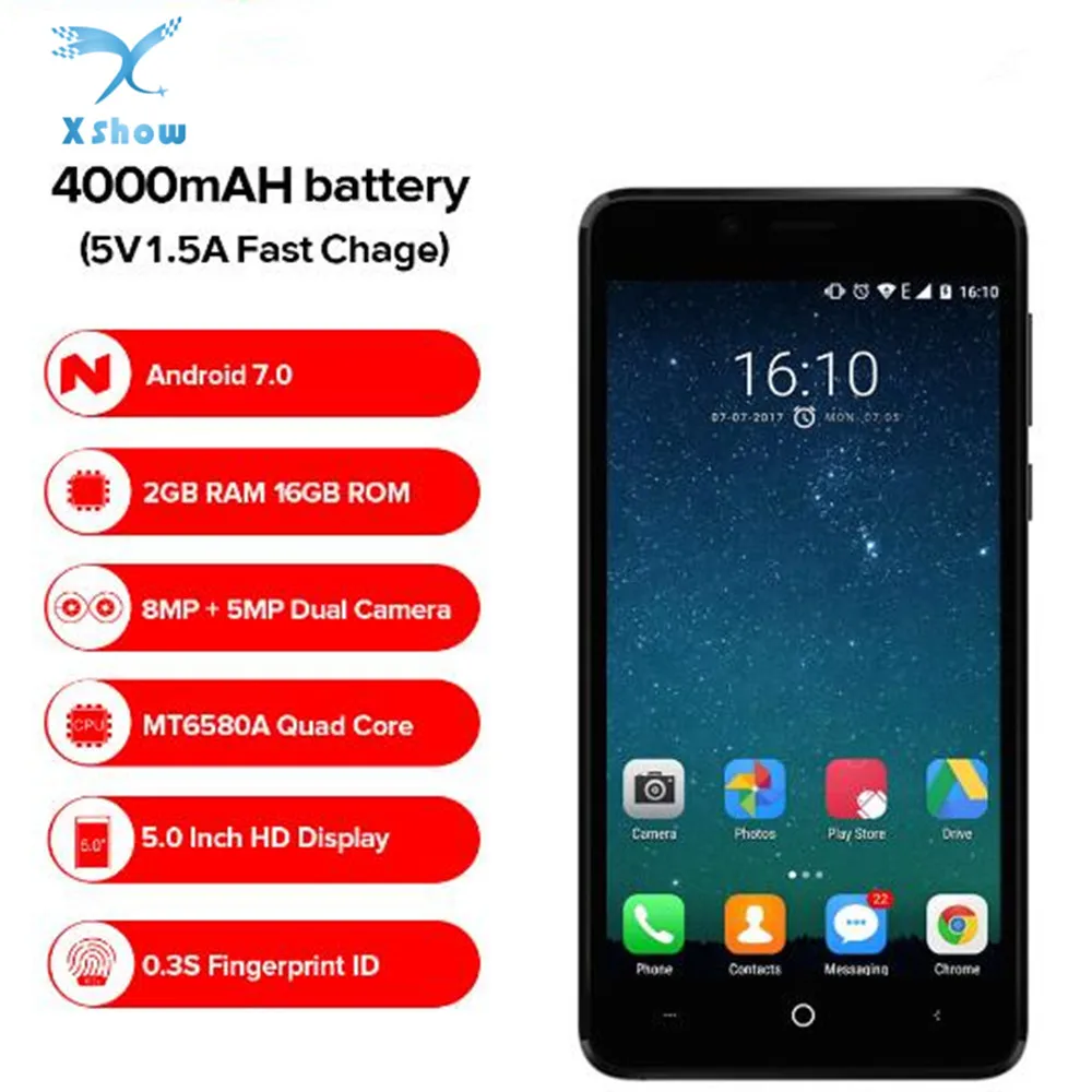 Leagoo Kiicaa Power Мобильный телефон с 5 дюймовым дисплеем четырёхъядерным процессором