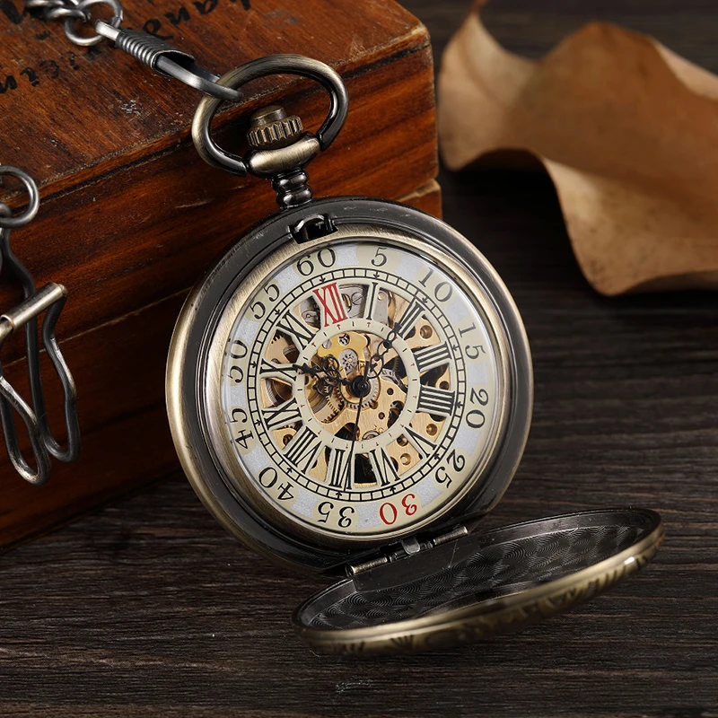 Steampunk Esqueleto Mão Vento Vintage Pocket &
