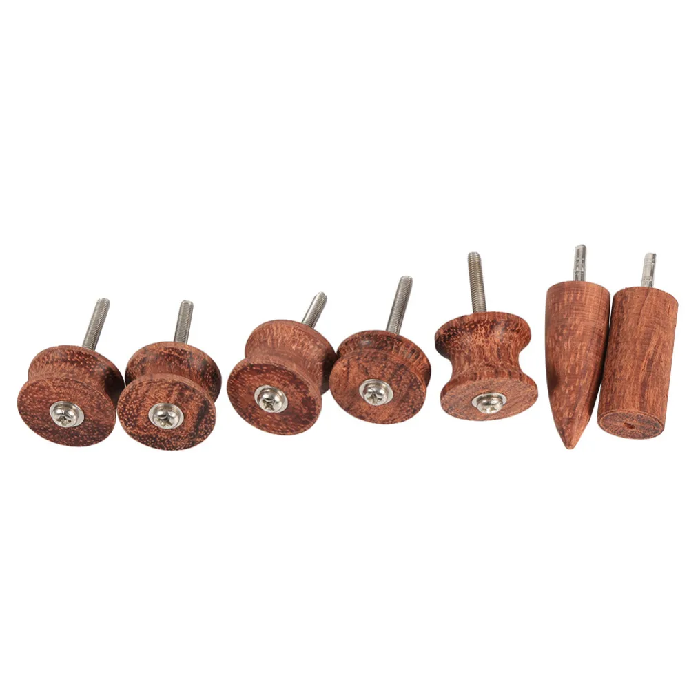 BORDE De Cuero De Madera Negro Pulido Kit de herramientas de molienda gruesa Bruñidor cabeza redonda