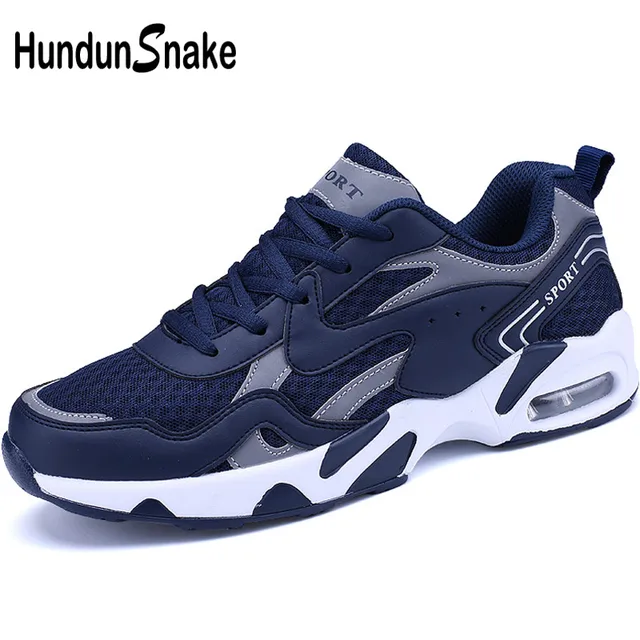 Hundunsnake Blue Male Sports Shoes Air Cushion Mens Running Shoes Man Sneakers Summer Sport Shoes Men 2018 Trainer Krasovki T299