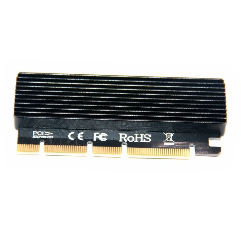 Adaptador M.2 SSD PCIE, carcasa de disco duro X4 PCI Express X8 X16 NVME M2 SSD 2230 2242 2260 2280, Caddy de aluminio negro