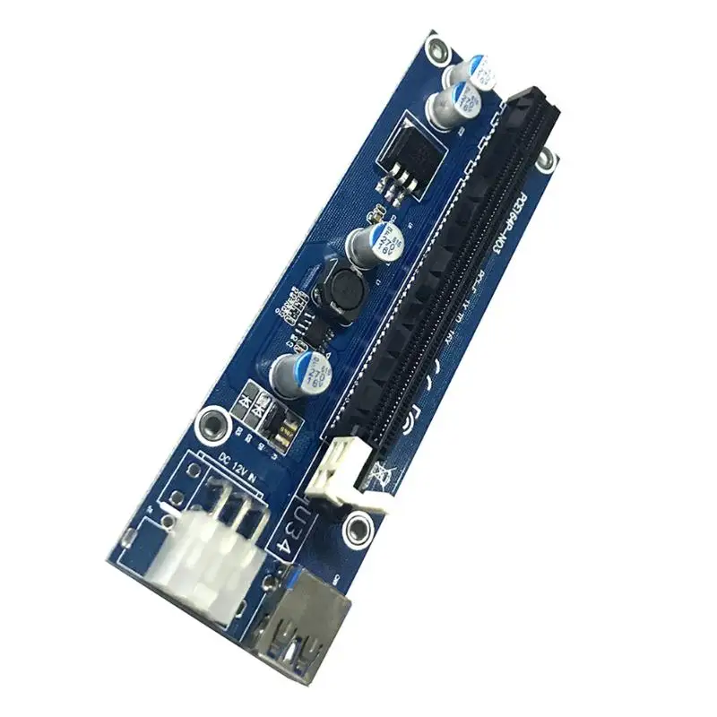 006C PCI-E Express 1x to 16x Extender Riser Card USB 3.0 6Pin SATA Interface Graphics Card Riser for Bitcoin Mining Miner BTC