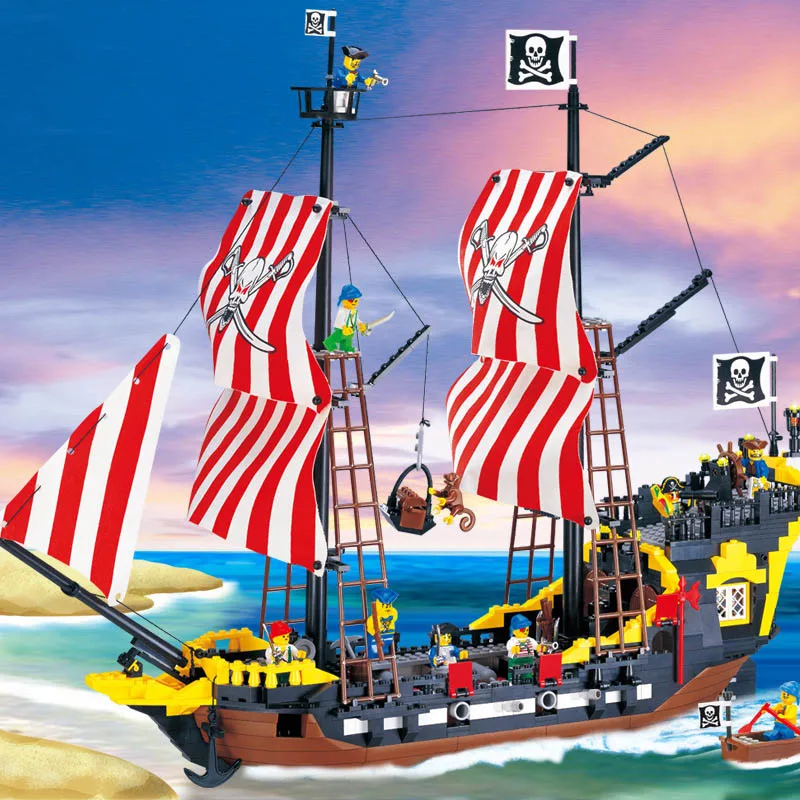 

870pcs Cheap building blocks Pirates Ship Black Pearl Model Compatible legoing enlighten blocks toys Suppliers Kids Gift for boy