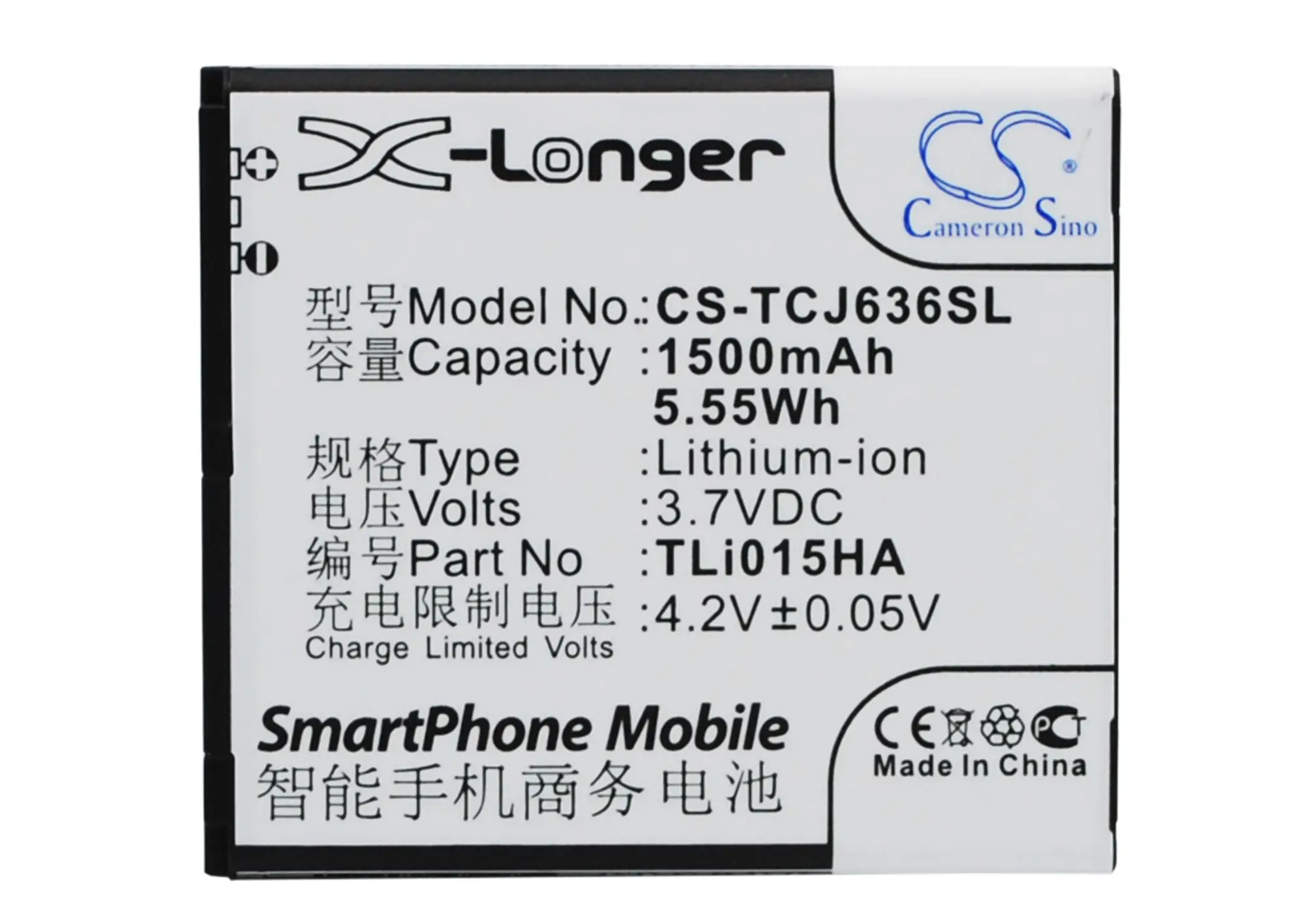 Cameron Sino 1500mAh Battery TLi015HA for TCL J636D | Электроника