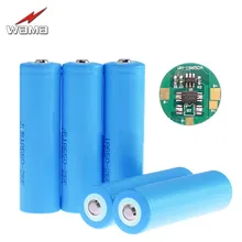 4x Wama 18650 3,7 V Аккумуляторные батареи PCB защищенные 3000 mAh литий-ионный аккумулятор для светодиодный фонарик фонарики лазерные ручки