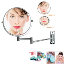 Chrome Круглый " настенное зеркало косметическое зеркало Двусторонняя 10X увеличительное зеркало для подарка 10 xcompressed полотенце