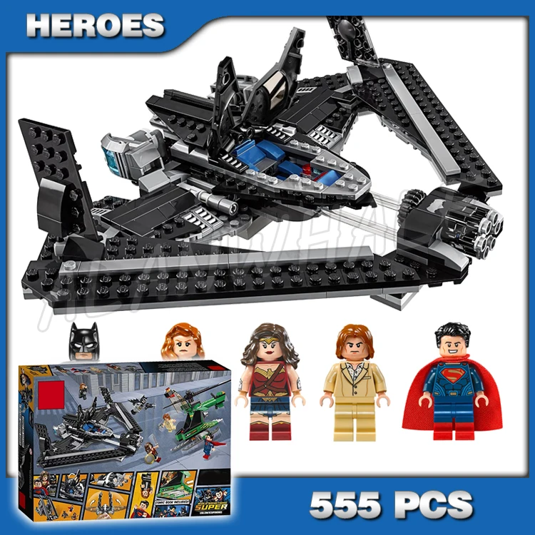 

555pcs Super Heroes Batman Movie Superman Battle Marvel DC Comics 07019 Sky High DIY Building Blocks Toys Compatible with Lego