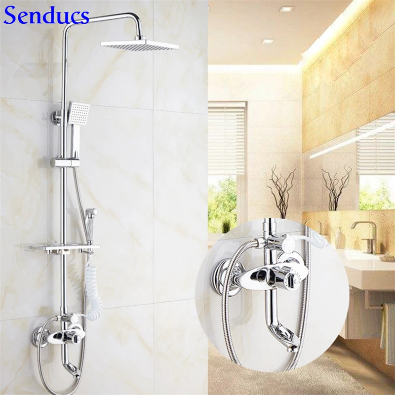 Senducs Chrome Thermostatic Shower Set Klasik Kamar Mandi Shower Sistem Dengan Harga Murah Kuningan Kamar Mandi Top Shower Set Sistem Mandi Aliexpress