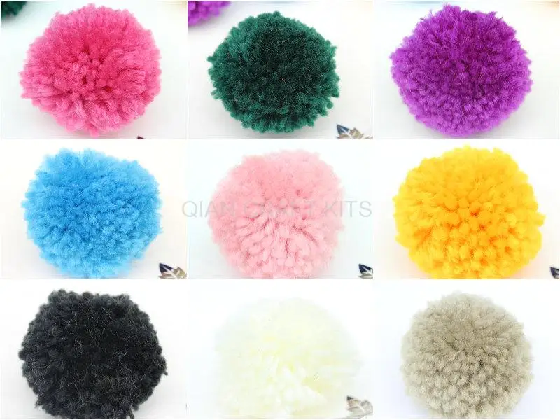 100pcs of big yarn pom poms, 50 mm mix color pom decoration decor