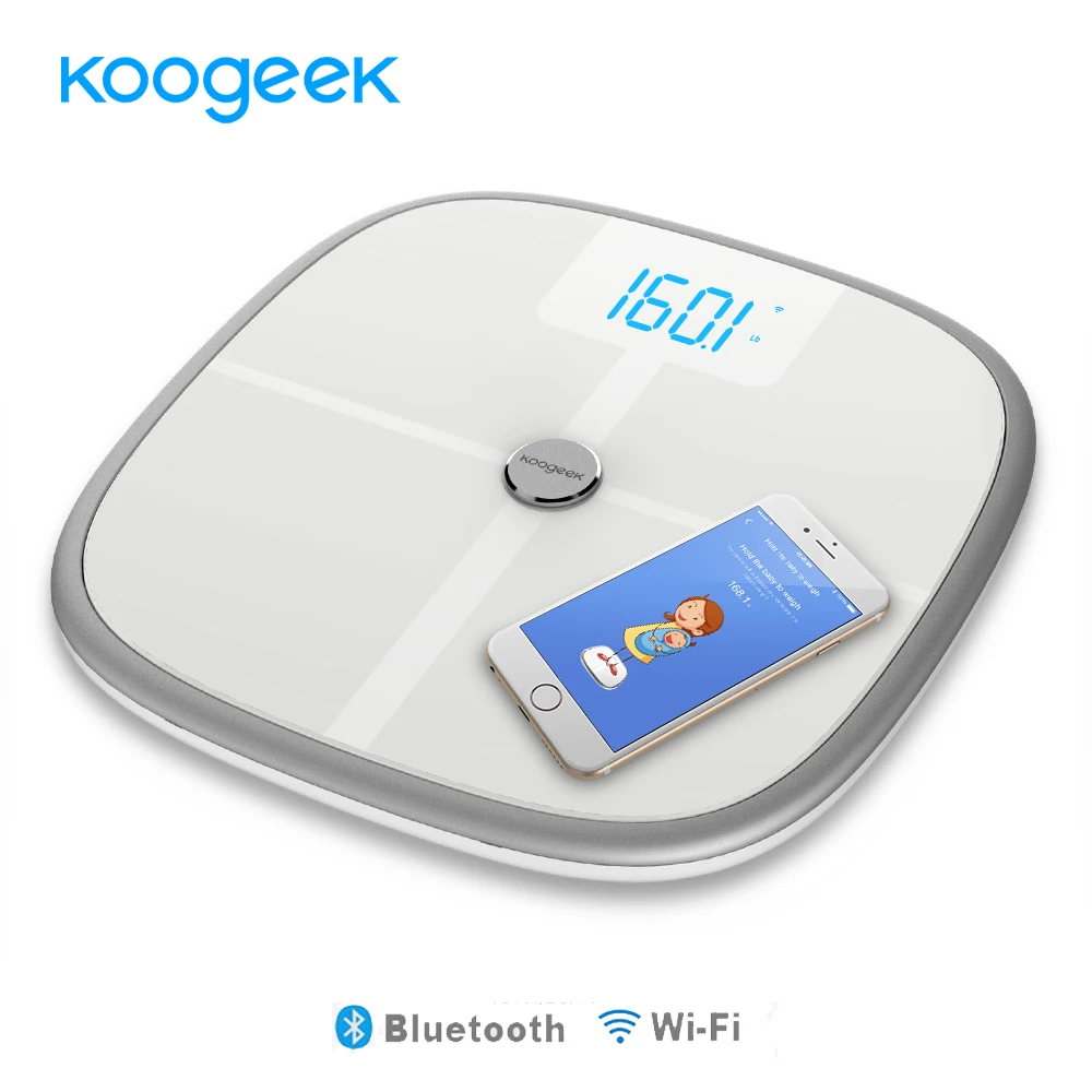 

Koogeek Bluetooth Wi-Fi Smart Body Fat Scale APP Body Composition Monitor With LED Display Weighing Scale for PK Xiaomi Scale 2