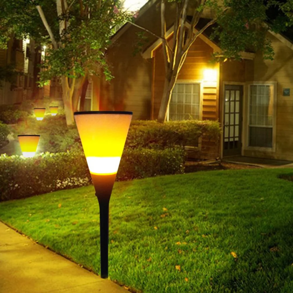 

Energy Saving Solar Powered Torch Lights Flickering Flame Light Waterproof For Outdoor Pathways Yard Garden With Ground Stake