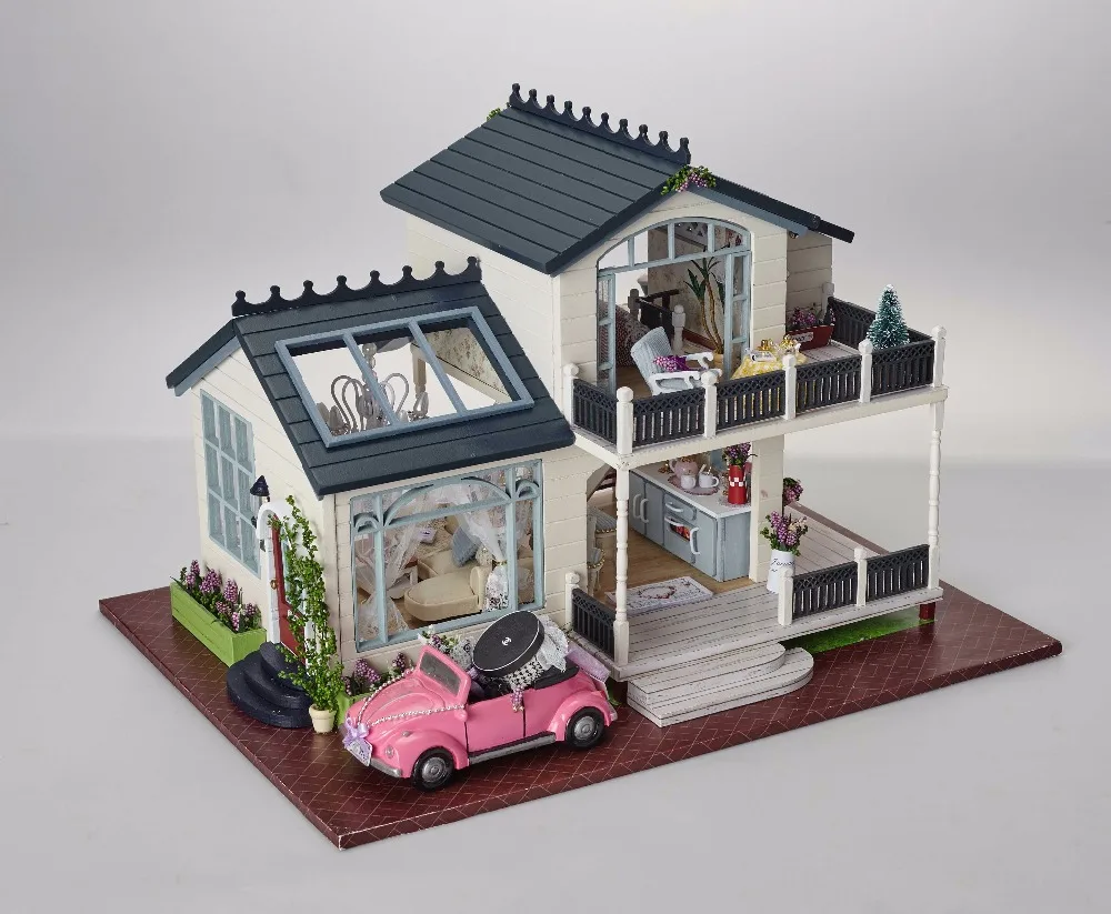 CUTE ROOM DIY Building House furniture miniatura Provence DIY Handmade House with music box grownups Kids