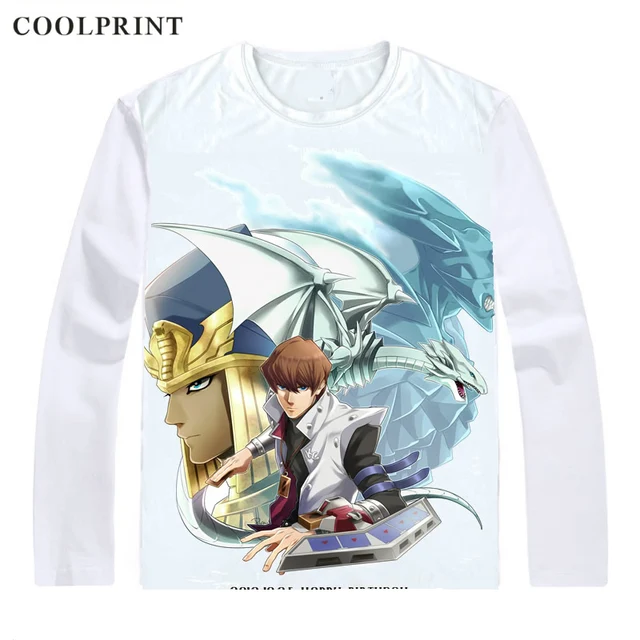 Camiseta De Manga Larga Con Diseno De Dragon Buruaizu Camiseta Con Estampado De Los Ojos Azules Y El Rey De Los Juegos Yu Gi Oh Informal Vintage Camisetas Aliexpress