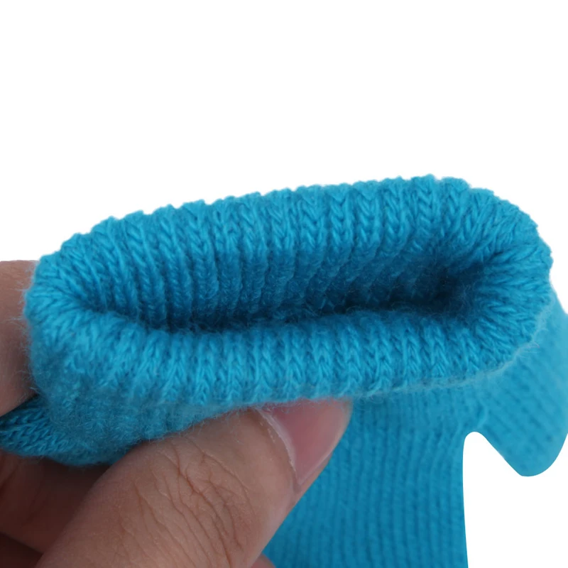 Winter Cute Baby Boys Girls Gloves Solid Color Finger Point Stretch Knit Mittens Baby Kids Child Gifts shake baby's hand