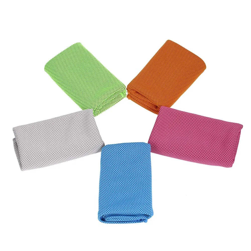 Рельеф охлаждения Pad шарф-шаль с абсорбентом для спорта на открытом воздухе кемпинг 40*12 дюймов(серый