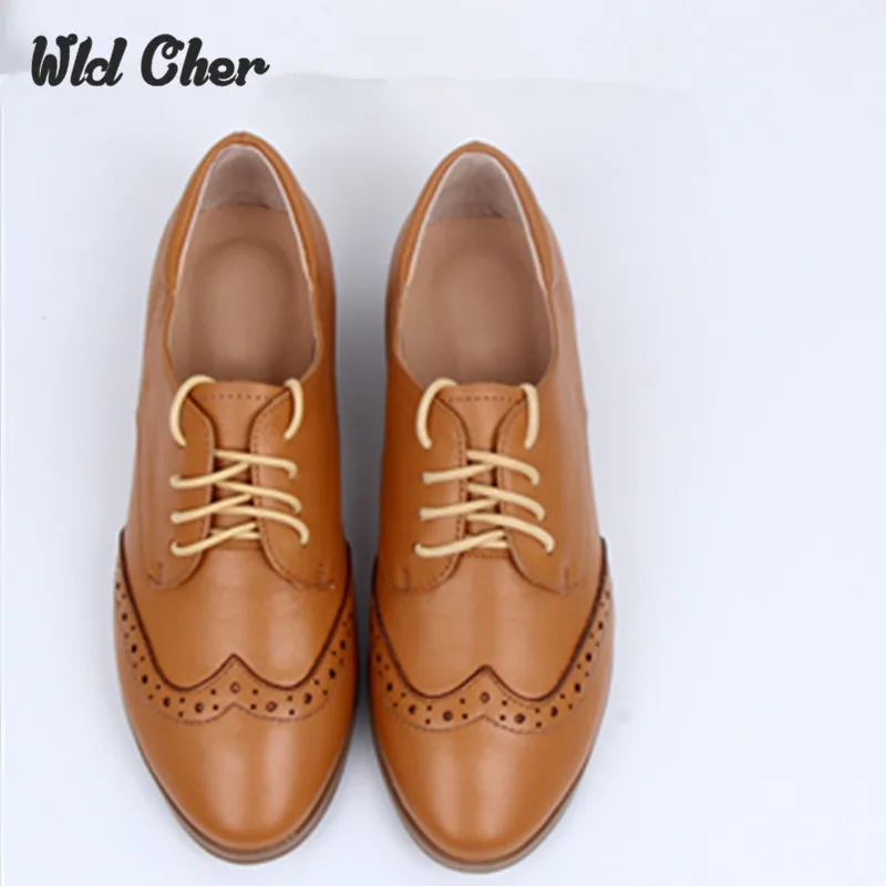 

women's Genuine Leather Flats Shoes lace-up Wax Skin Female Bullock Shoes Lady Flats Oxford Shoes For Women Casual Shoes Black