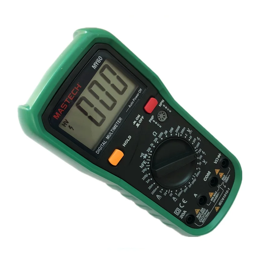 Цифровой Мультиметр MASTECH MY60 DMM AC/DC вольтметр амперметр Омметр тестовый er w/hFE